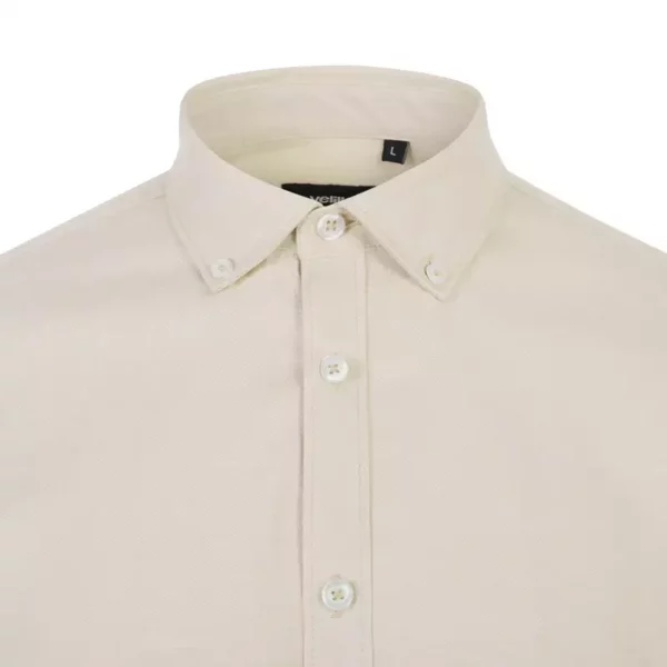 Camisa oxford manga larga hombre Velilla 405004s beige claro