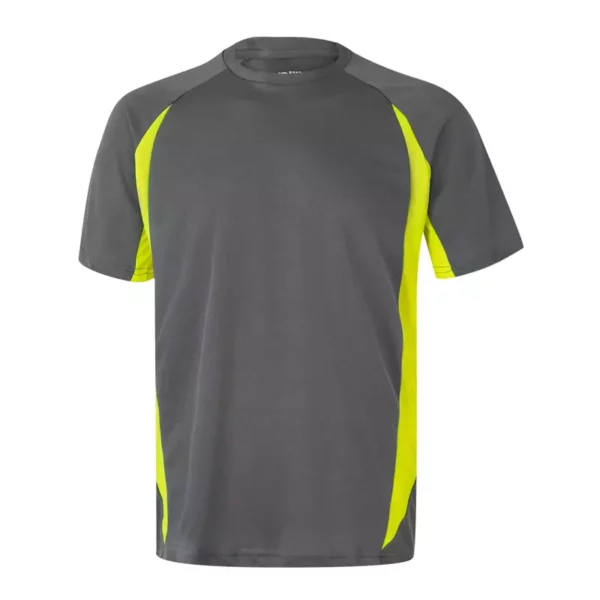 Camiseta técnica bicolor Velilla 105501 gris y amarillo flúor