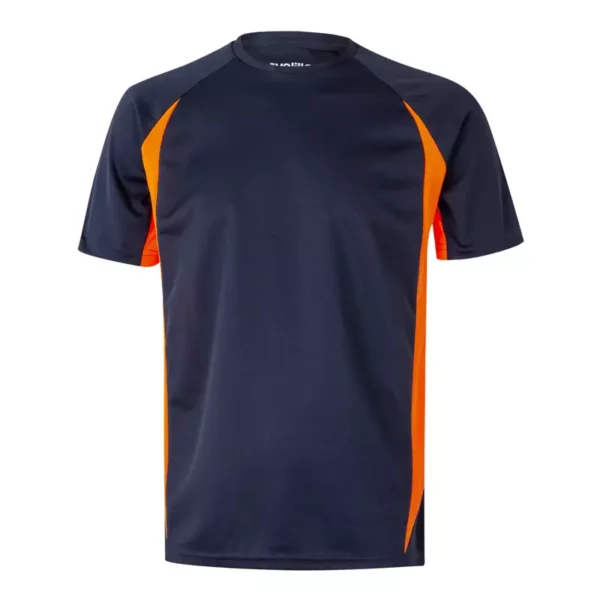 Camiseta técnica bicolor Velilla 105501 azul marino y naranja flúor