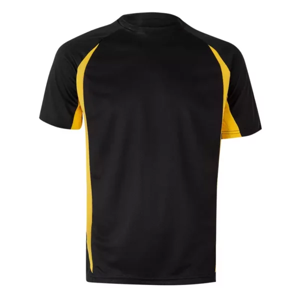 Camiseta técnica bicolor Velilla 105501 negro y amarillo flúor