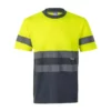 Camiseta técnica bicolor alta visibilidad Velilla 305506, gris y amarillo flúor