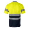 Camiseta técnica bicolor alta visibilidad Velilla 305506, azul marino y amarillo flúor