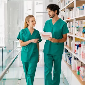 VELILLA 800 Pigiama Sanitario Celeste Taglia 2XL - Set Con Tasche Per Sanità, Veterinario, Massaggi