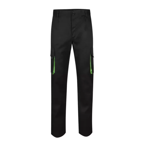 Pantalón bicolor Velilla 103004, negro y verde lima