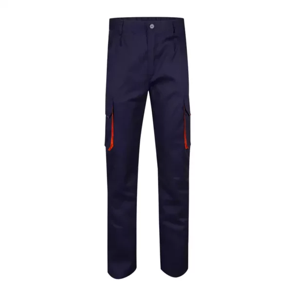 Pantalón bicolor Velilla 103004, azul marino y naranja