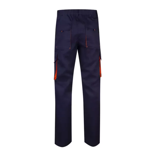 Pantalón bicolor Velilla 103004, azul marino y naranja