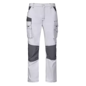 Pantalón canvas bicolor blanco y gris modelo 103011B