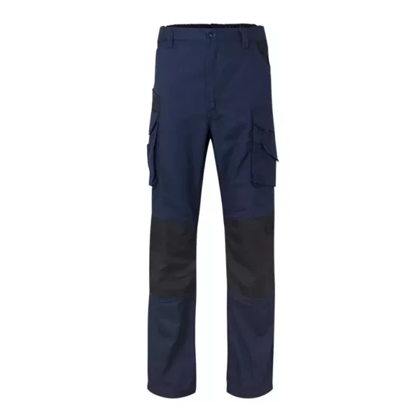 Pantalón canvas bicolor Velilla 103011B, azul navy y negro