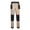 Pantalón canvas stretch bicolor Velilla 103019S, beige y negro