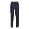 Pantalón canvas stretch bicolor Velilla 103019S, azul navy y negro