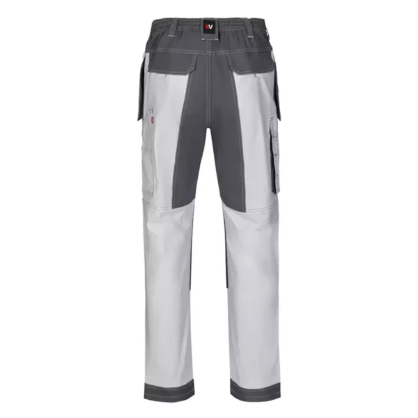 Pantalón canvas stretch bicolor Velilla 103019S, blanco y gris