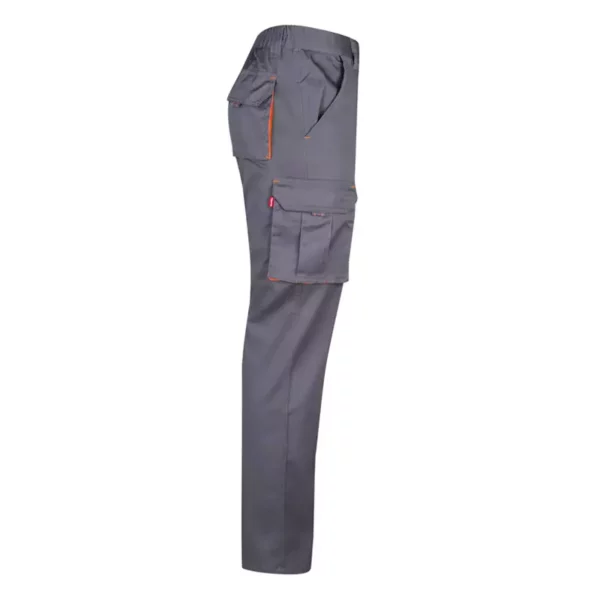 pantalón stretch bicolor modelo 103008S, gris y naranja flúor