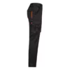 pantalón stretch bicolor modelo 103008S, negro y naranja flúor