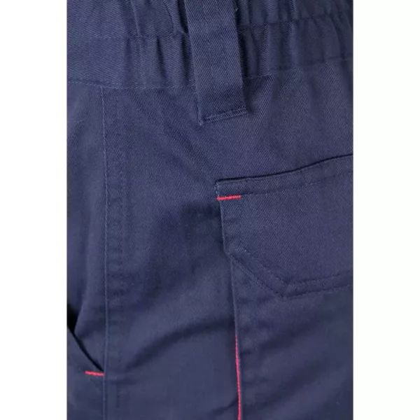 Pantalón stretch bicolor Velilla 103024S en color azul navy con detalles rojo