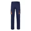 Pantalón stretch bicolor Velilla 103024S en color azul navy con detalles naranja