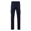 Pantalón stretch bicolor Velilla 103024S en color azul navy con detalles verde lima