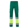 Pantalón stretch bicolor Velilla 303002s, verde y amarillo flúor