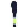 Pantalón stretch bicolor Velilla 303002s, azul navy y amarillo flúor