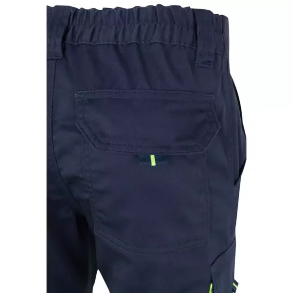 Pantalón stretch bicolor Velilla 303002s, azul navy y amarillo flúor