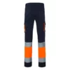 Pantalón stretch bicolor Velilla 303002s, azul navy y naranja flúor