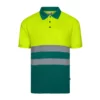 Polo de alta visibilidad bicolor modelo 305504 de manga corta, verde y amarillo flúor