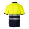 polo de alta visibilidad bicolor modelo 305523 en azul navy y amarillo flúor