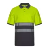 polo de alta visibilidad bicolor modelo 305523 en gris y amarillo flúor