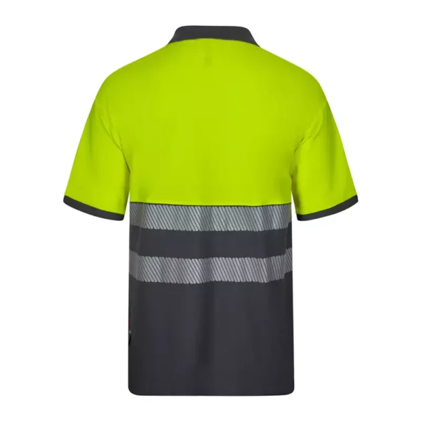 polo de alta visibilidad bicolor modelo 305523 en gris y amarillo flúor