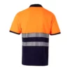 polo de alta visibilidad bicolor modelo 305523 en azul navy y naranja flúor