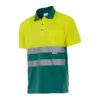 polo de alta visibilidad bicolor modelo 173, verde y amarillo flúor