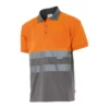 polo de alta visibilidad bicolor modelo 173, gris y naranja flúor