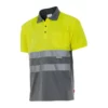 polo de alta visibilidad bicolor modelo 173, gris y amarillo flúor