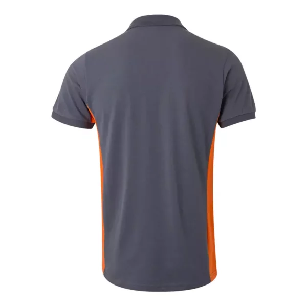 Polo bicolor de manga corta modelo 105504 gris y naranja