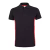 Polo bicolor de manga corta modelo 105504 negro y rojo