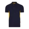 Polo bicolor de manga corta modelo 105504 azul marino y amarillo