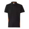 Polo bicolor de manga corta modelo 105504 negro y naranja