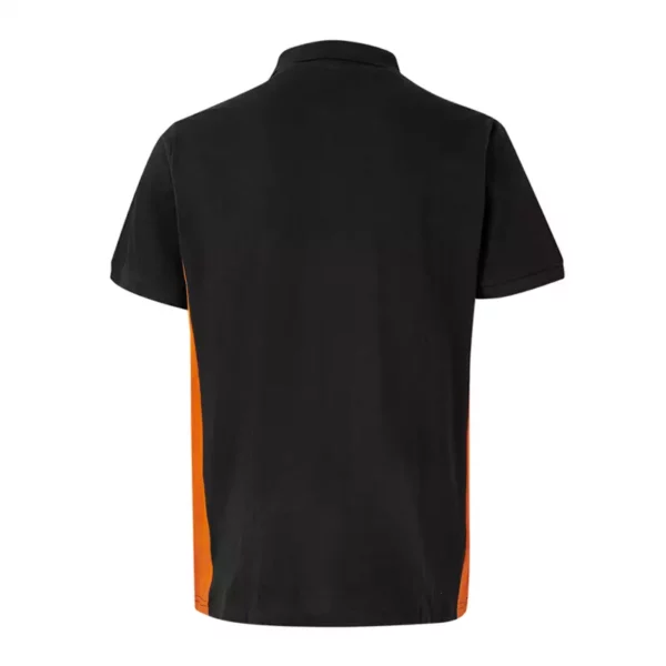 Polo bicolor de manga corta modelo 105504 negro y naranja