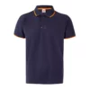 Polo bicolor de manga corta Velilla 105505, azul navy y naranja flúor