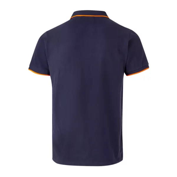 Polo bicolor de manga corta Velilla 105505, azul navy y naranja flúor