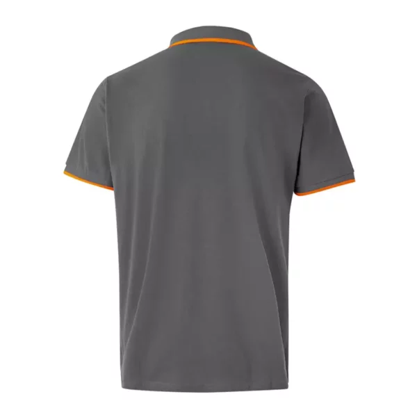 Polo bicolor de manga corta Velilla 105505, gris y naranja flúor