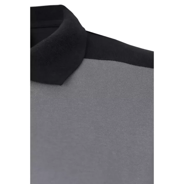 polo de manga corta stretch bicolor 105519S, gris y negro