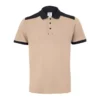 polo de manga corta stretch bicolor 105519S, beige arena y negro