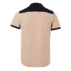 polo de manga corta stretch bicolor 105519S, beige arena y negro