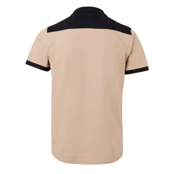 polo de manga corta stretch bicolor 105519S, beige arena y negro