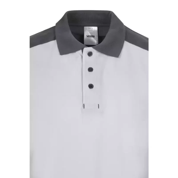 polo de manga corta stretch bicolor 105519S, blanco y negro