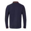 Polo de manga larga bicolor modelo 105515 en azul navy con detalles naranja