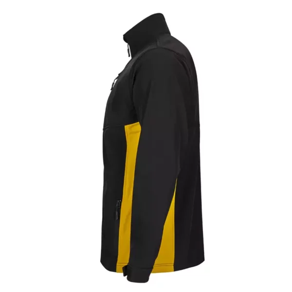 Chaqueta softshell bicolor 106004, color negro y amarillo