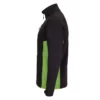 Chaqueta softshell bicolor 106004 en negro y verde lima