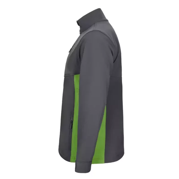 Chaqueta softshell bicolor 106004 en gris y verde lima