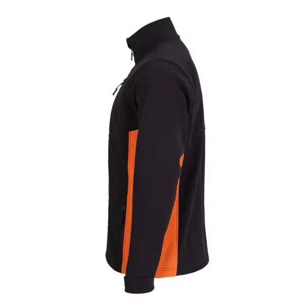 Chaqueta softshell bicolor 106004 en negro y naranja